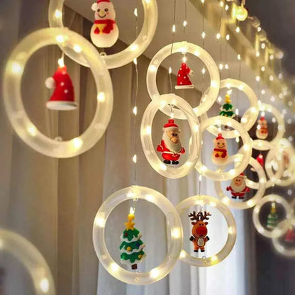 Cortina LED Cálida 3M De Aros navideños